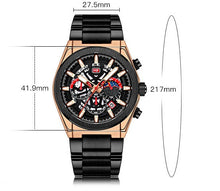 Load image into Gallery viewer, Men’s waterproof luxury chronograph business watch with luminous dial and stainless steel buckle