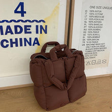 Load image into Gallery viewer, Fashionable large capacity cotton-padded jacket bag with soft handle and sandwich pocket design