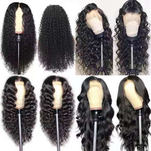 Load image into Gallery viewer, Front lace long curly synthetic wig with realistic lace front and European style curls