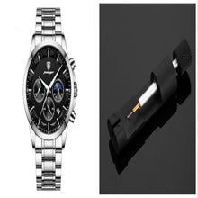 Load image into Gallery viewer, Multifunctional waterproof sports men's quartz watch with stainless steel strap and sapphire crystal glass