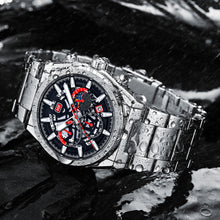 Load image into Gallery viewer, Waterproof men's business sports chronograph watch with luminous display and stainless steel buckle