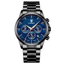 Load image into Gallery viewer, Sports men's multifunctional waterproof quartz watch with stainless steel strap and sapphire crystal glass