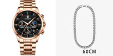 Load image into Gallery viewer, Multifunctional waterproof sports men's quartz watch with stainless steel strap and sapphire crystal glass
