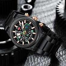 Load image into Gallery viewer, Luxury waterproof men's business chronograph watch with luminous hands and calendar display