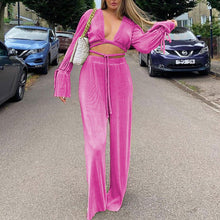 Load image into Gallery viewer, Fashion Retro Long Sleeve Pleated Women's Clothing