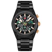 Load image into Gallery viewer, Men's business watch luxury waterproof chronograph with luminous display and stainless steel buckle