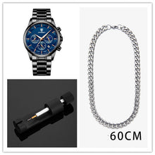 Load image into Gallery viewer, Multifunctional sports men's quartz watch with stainless steel strap and 50m waterproof performance