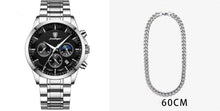 Load image into Gallery viewer, Sports men's multifunctional waterproof quartz watch with stainless steel strap and sapphire crystal glass
