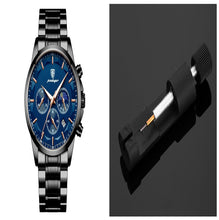 Load image into Gallery viewer, Sports men's multifunctional waterproof quartz watch with stainless steel strap and sapphire crystal glass