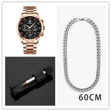 Load image into Gallery viewer, Multifunctional waterproof sports men's watch with quartz movement and stainless steel strap