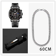 Load image into Gallery viewer, Multifunctional waterproof sports men's watch with quartz movement and stainless steel strap