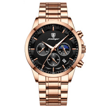 Load image into Gallery viewer, Multifunctional waterproof sports men's watch with stainless steel strap and quartz movement