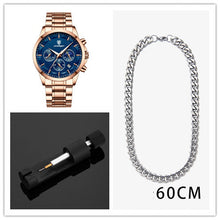 Load image into Gallery viewer, Sports men's multifunctional waterproof quartz watch with stainless steel strap and sapphire crystal glass