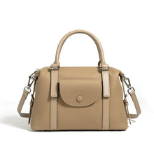 Load image into Gallery viewer, New genuine leather ladies' bag in black with single shoulder strap and contrast stitching Genuine Leather Ladies' Bags design