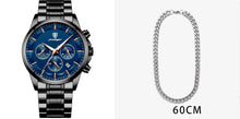 Load image into Gallery viewer, Men's sports watch with stainless steel strap and multifunctional waterproof quartz design
