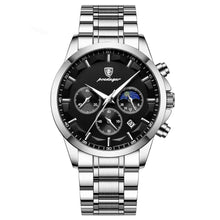 Load image into Gallery viewer, Sports men's multifunctional waterproof quartz watch with stainless steel strap and sapphire crystal glass