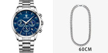 Load image into Gallery viewer, Sports men's multifunctional waterproof quartz watch with stainless steel strap and sapphire crystal glass