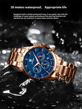 Load image into Gallery viewer, Multifunctional waterproof sports men's quartz watch with stainless steel strap and sapphire crystal glass